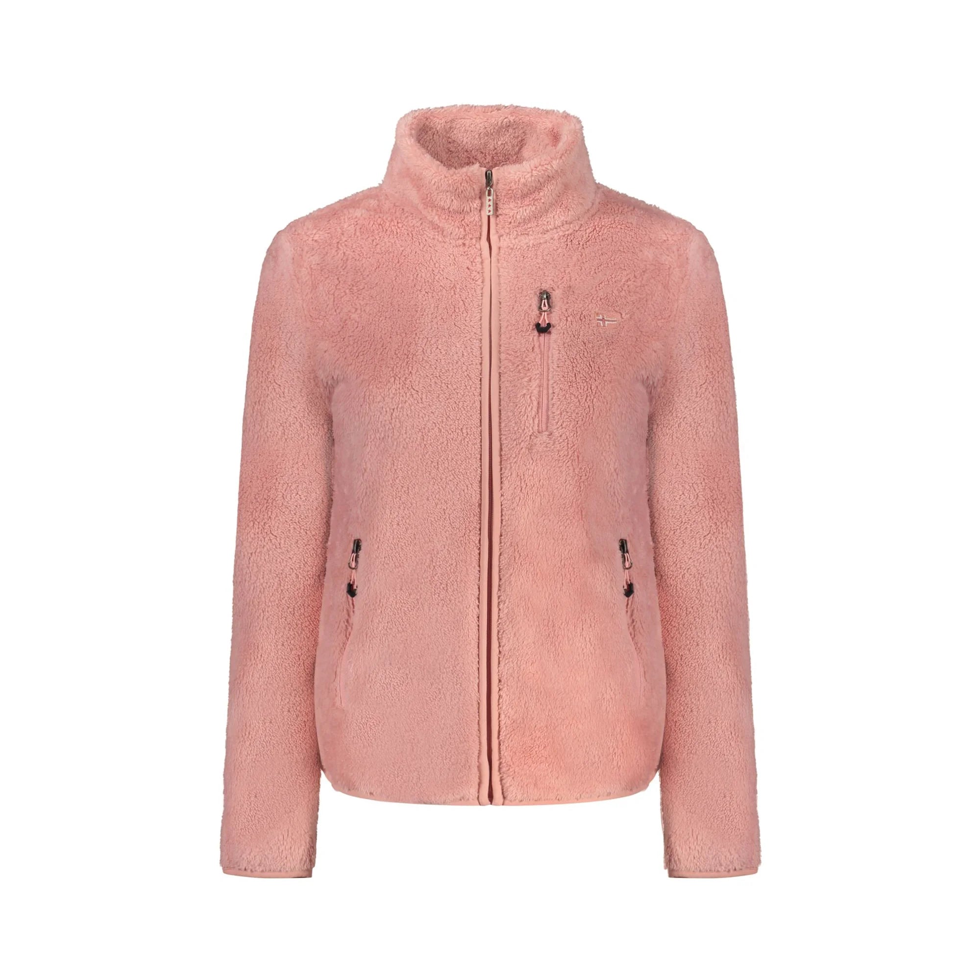 Norway 1963 Felpa Donna Rosa con Zip Peluche Applicazione Logo Felpe - foto prodotto